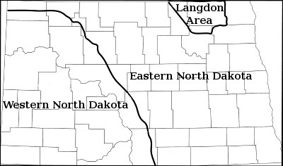 Map of North Dakota wheat Nitrogen recommendation regions